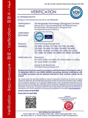 PED (Pressure Equipment Directive) Certification